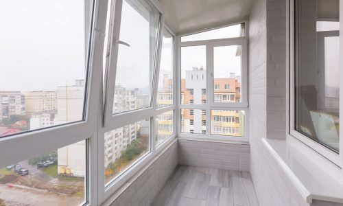 Interior photo of an empty balcony in an apartment